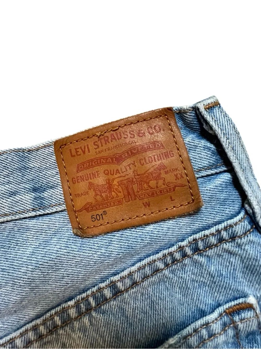 Levi’s 501 Distressed Cutoff Denim Shorts W26 Light Wash High Rise Festival Y2K